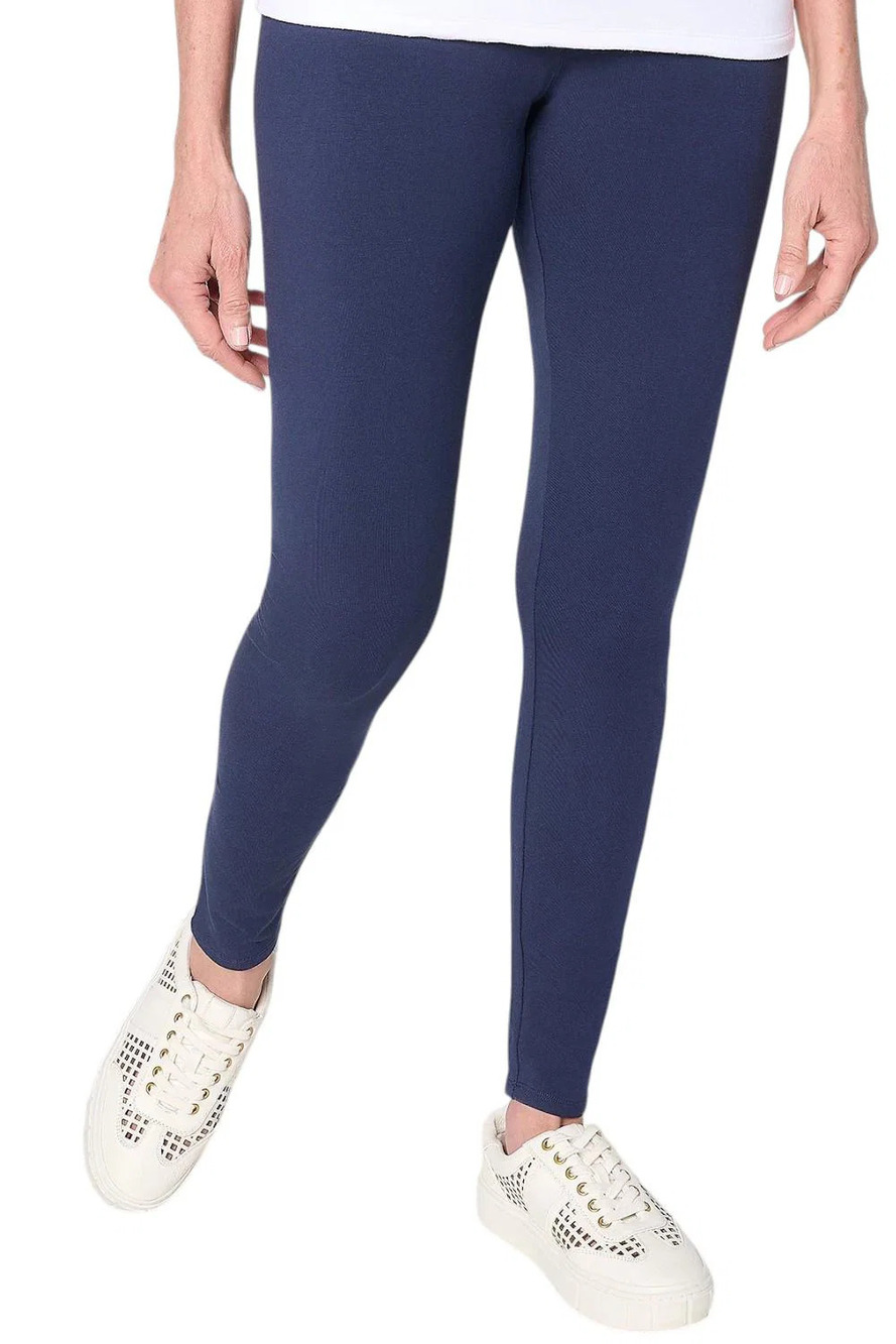 Denim & Co. Essentials Women's Ankle Length Leggings Navy - Petite